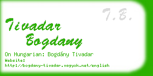 tivadar bogdany business card