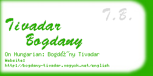 tivadar bogdany business card